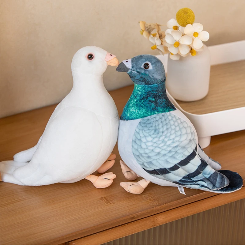 20cm Realistic Pigeon Plush Toys High Quality Lifelike Eurasian Magpie Pigeons Birds Stuffed Animals Toy Collection Model Gifts