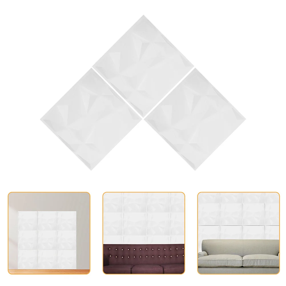 

3 Pcs Wallpaper Three-dimensional Panel Decorations for Living Room Pvc Panels Background Interior Texture Wpc