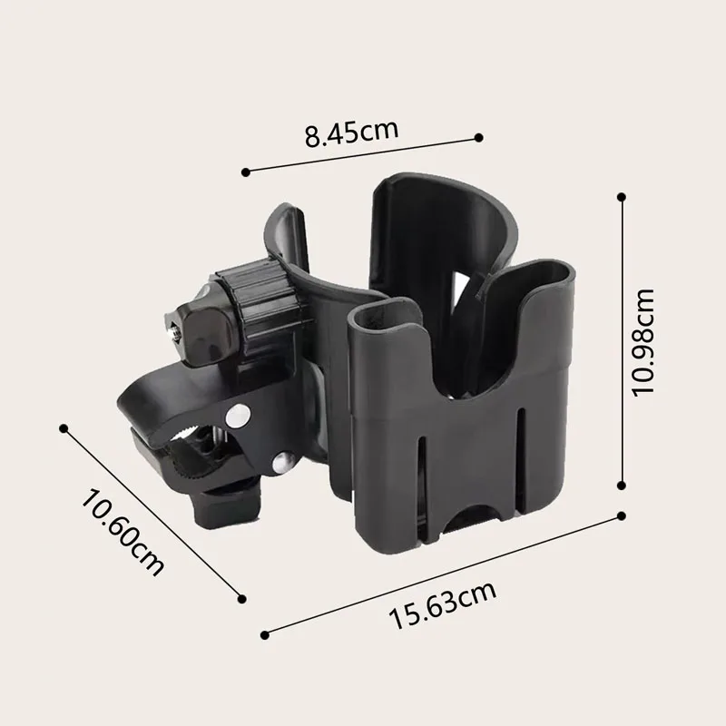 2-in-1 Universal Stroller Water Cup Holder With Phone Holder, Universal Bottle Holder For Wheelchair Stroller Accessories