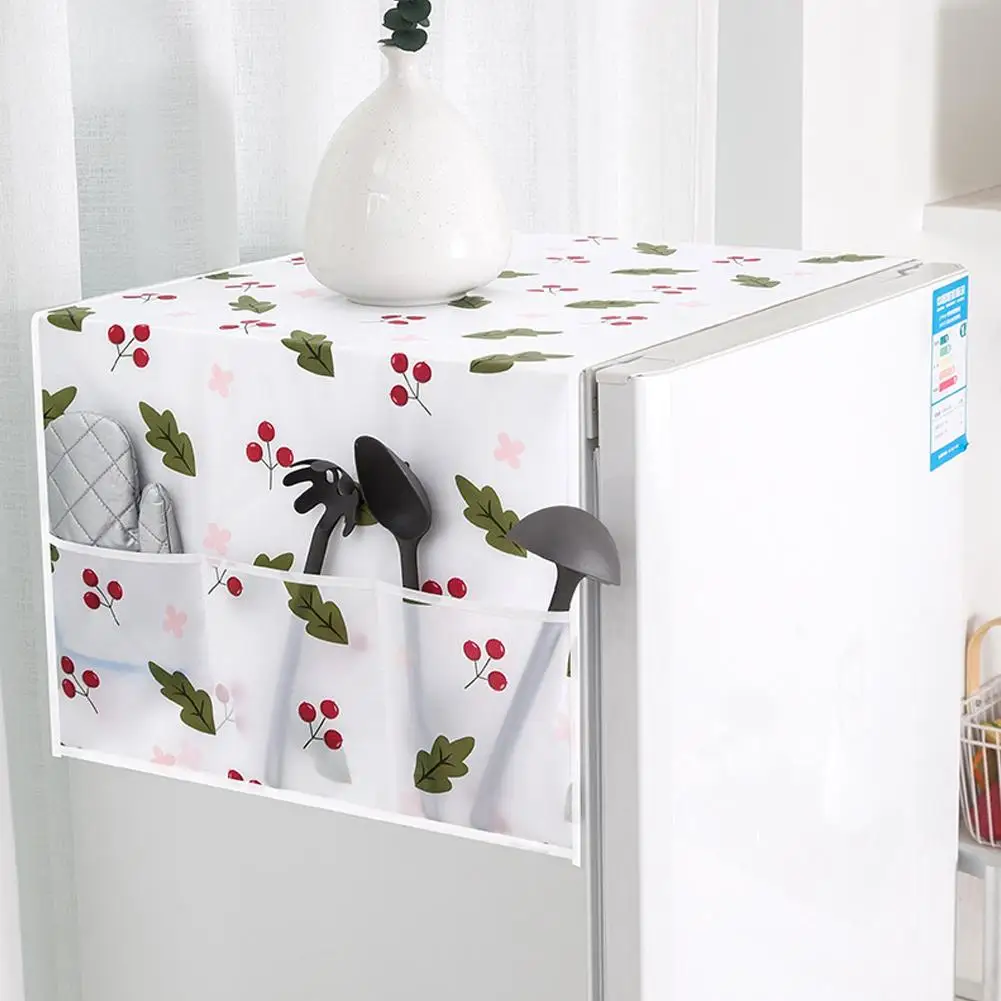 Waterproof Fridge Cover Anti-dust PEVA Refrigerator Cover Washing Machine Dustproof Cloth Cloth Storage With Bag Home Tool N5E8