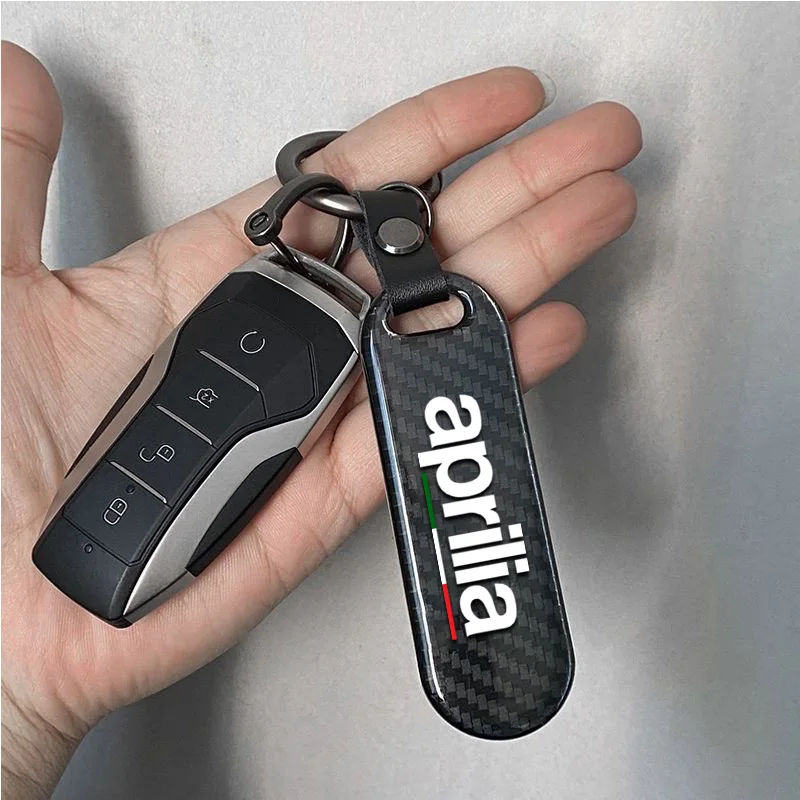 Motorcycle Key chain Carbon Fiber Keychain For Aprilia RSV4 RSV1000 R Dorsoduro 750 Shiver Tuono  V4R 2025 2024 LOGO Accessories