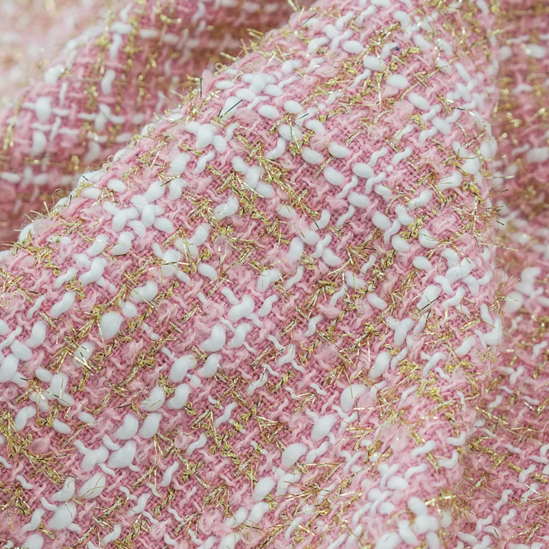 

White And Pink Grid For Coat Tissus Au MÈTre Telas Por Metro Ткань Для Шитья Tela Sewing Tissu By The Yard Tissus Stof Плед Diy