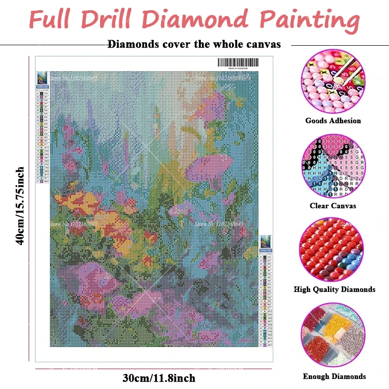 Garden Floral Diamond Painting, New Impressionist Painting of Vibrant Flowers, Diamond Art, Cross Stitch, Full Rhinestones, 2024