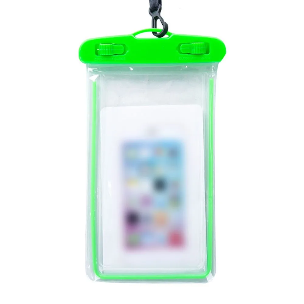 

Air Bag Luminous Waterproof Phone Case Touchable Universal Mobile Phone Bag Transparent PVC Phone Protector Pouch Swimming