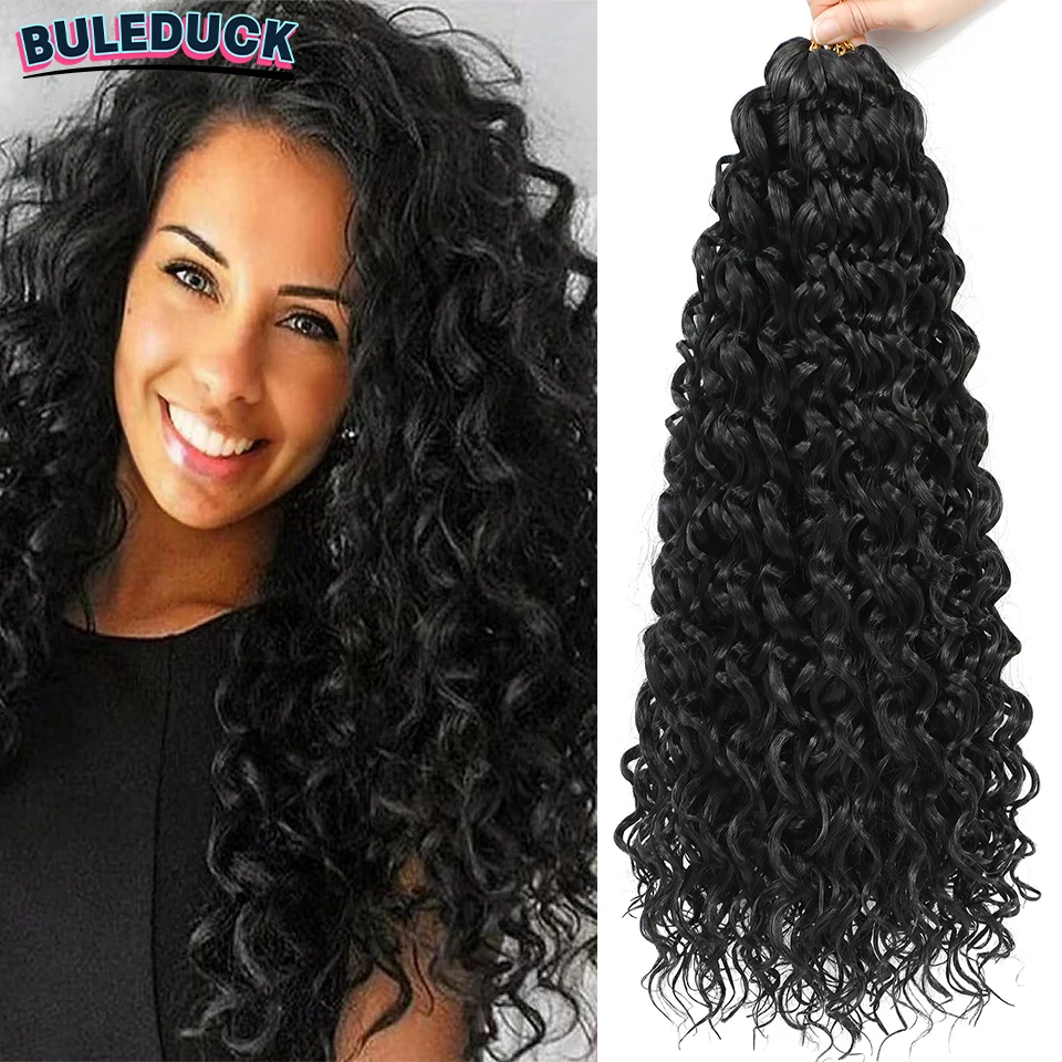 GoGo onda Crochet cabelo, Ombre Crochet tranças, Onda de água, Profunda Afro Twist Crochet cabelo, 18 polegadas, 1-6 Pacotes