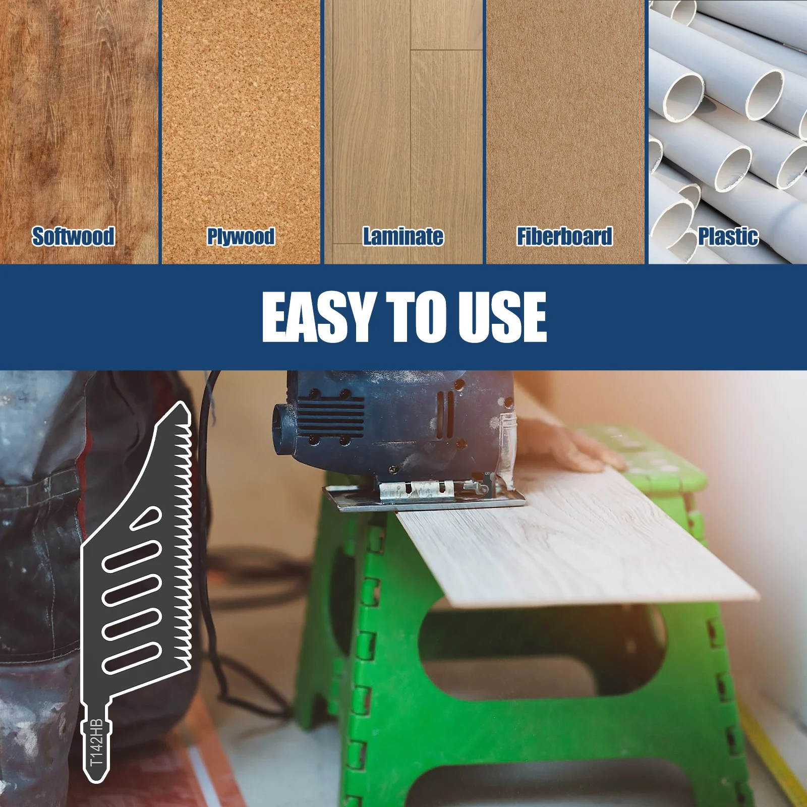 10Pcs 112mm Jigsaw Blade T Shank Extra Long Scroll Saw Blades Carbon Steel Coarse Tooth Cutter for Wood Cutting Tight Spaces