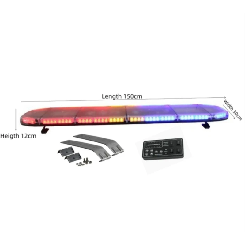 150cm 104W LED Traffic Warning Light Led Emergency Vehicles Fire Truck Warning Lightbar Ambulance Car Strobe Light,waterproof