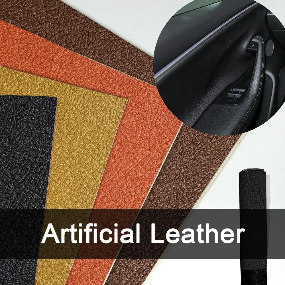 Premium Soft Lychee Grain Leather Sheet 33×60cm 1.6mm Suede Back For Car Inner Door Handle Leather Refit Handmade Craft Fabric