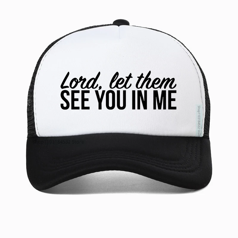 Lord lascia che ti veda in me berretto da Baseball con stampa Jesus Christ cappello Snapback Unisex regolabile da uomo cappelli da Golf traspiranti