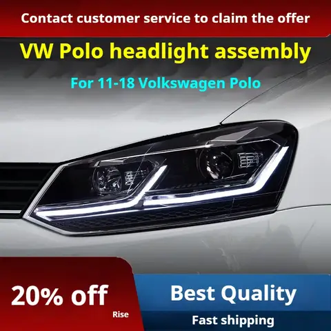 FT Car Lights For VW Polo GTI Headlights 2011-2018 Polo LED Projetor Headlamp Daytime Running Light Automotive Accessories
