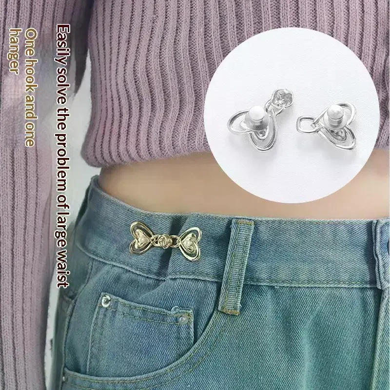 

Adjustable Heart Waist Clip Buckle For Skirt Pants Jeans Tighten Waist No Sewing Clothing Accessories