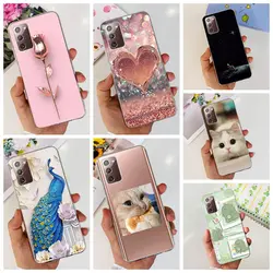 For Samsung Galaxy Note 20 5G Case Luxury Flower LoveTPU Soft Silicone Clear Cover For Samsung NOTE20 Note20 SM-N981B Phone Case