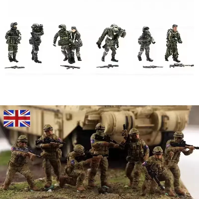 

1:72 Scale Model 7 Pcs Resin Modern British Infantry/Russia Patrol Rescue Team Soldiers Action Figure Scene Accessory Collection