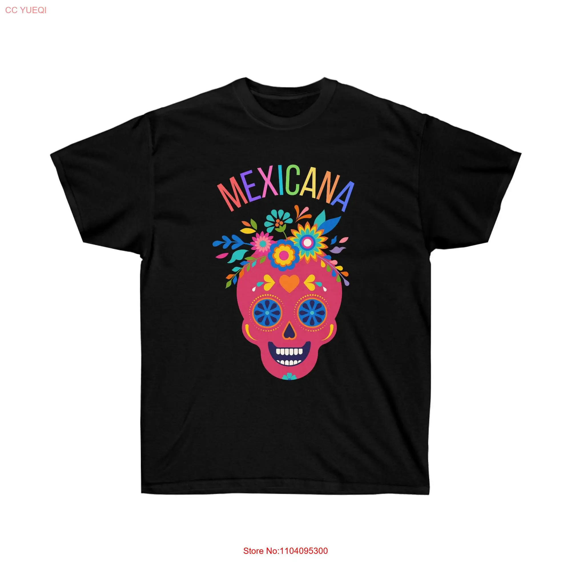 Mexicana T shirt sugar skull day of the death long or short sleeves