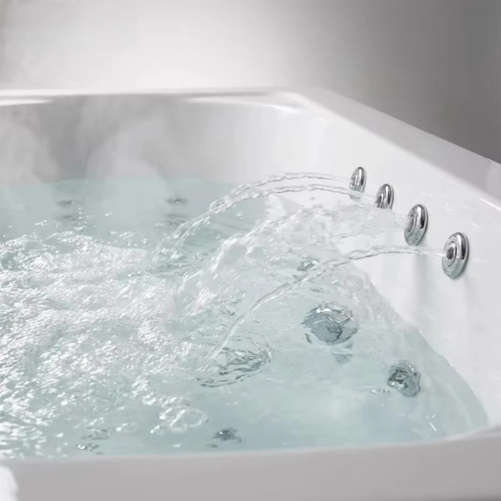 Luxury Freestanding Acrylic Whirlpool Massage Bathtub, Modern Heated Spa Tub for Home Hotel Villa Apartment Indoor Use image 5