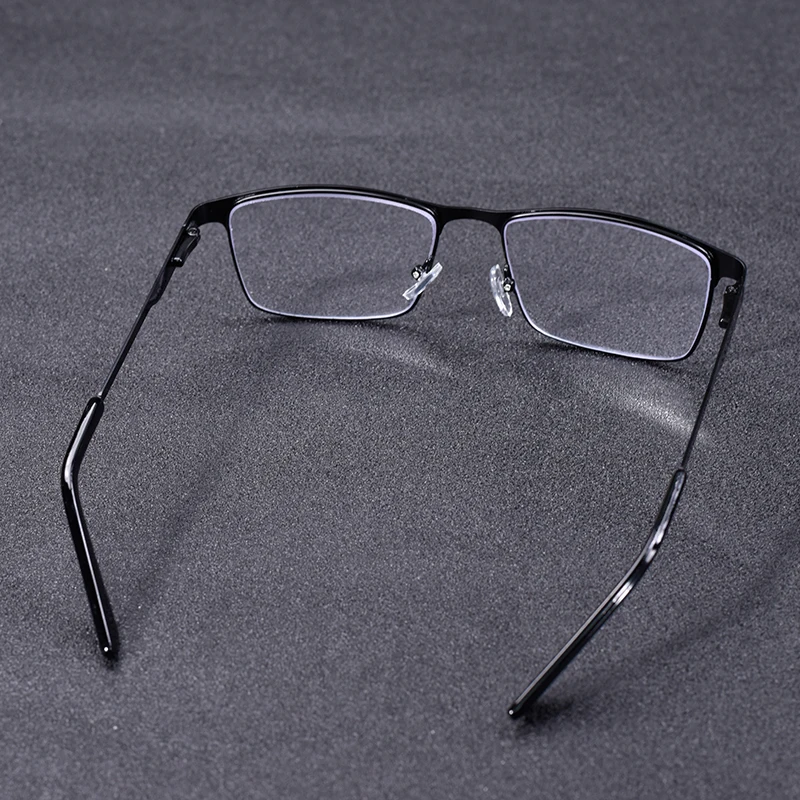 Herren Metall Lesebrille Rahmen Hochwertige Quadratische Presbyopie Brille Brillen Mit Blau Licht Objektiv + 75 + 125 + 175 + 225 + 275 – Detail 6