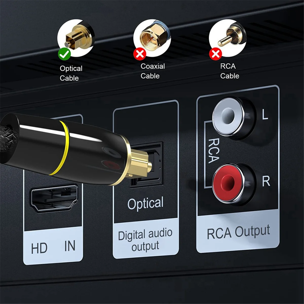 Cabo de áudio óptico digital, cabo de saída de 2m, amplificador de alto-falante, cabo de conexão de fibra óptica de 5.1 canais, nylon trançado