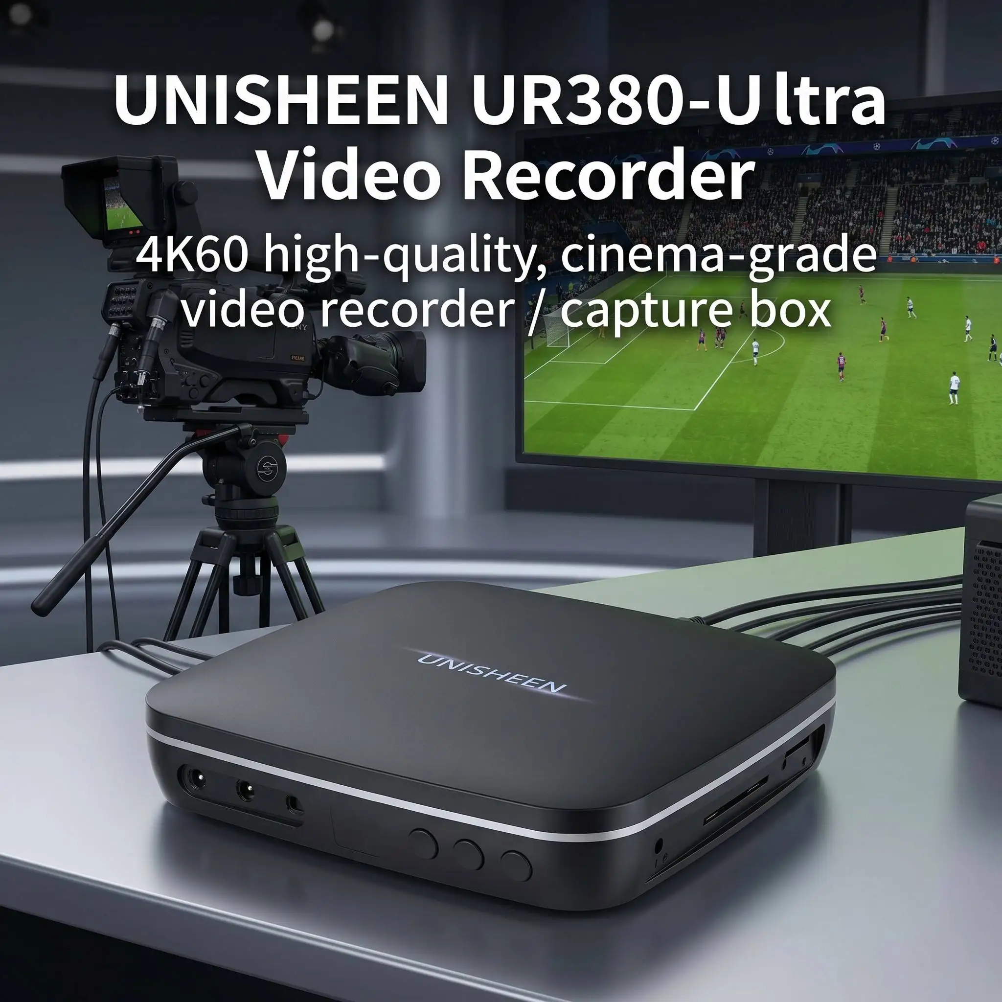 UNISHEEN UR380-Ultra 4K60 Mini Video Recorder UVC Camera HDM I Remote Game Smartphone Capture Box