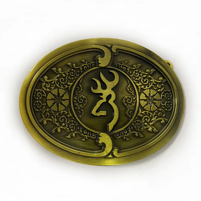 Zinc alloy ancient tin sika deer belt buckle, retro casual belt buckle