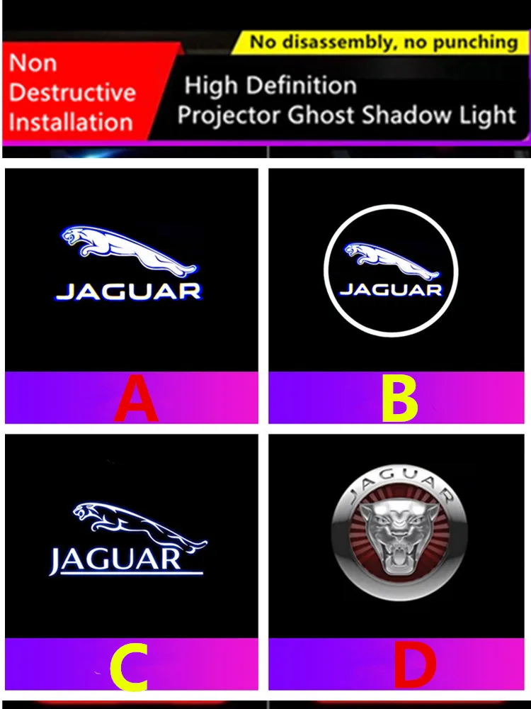 Projektor świateł LED do drzwi samochodowych do Jaguar XE F-TYPE X358 X351 XK X150 XKR X152 XJ X350 Utrzymałe logo Lampy Dekoracja samochodu