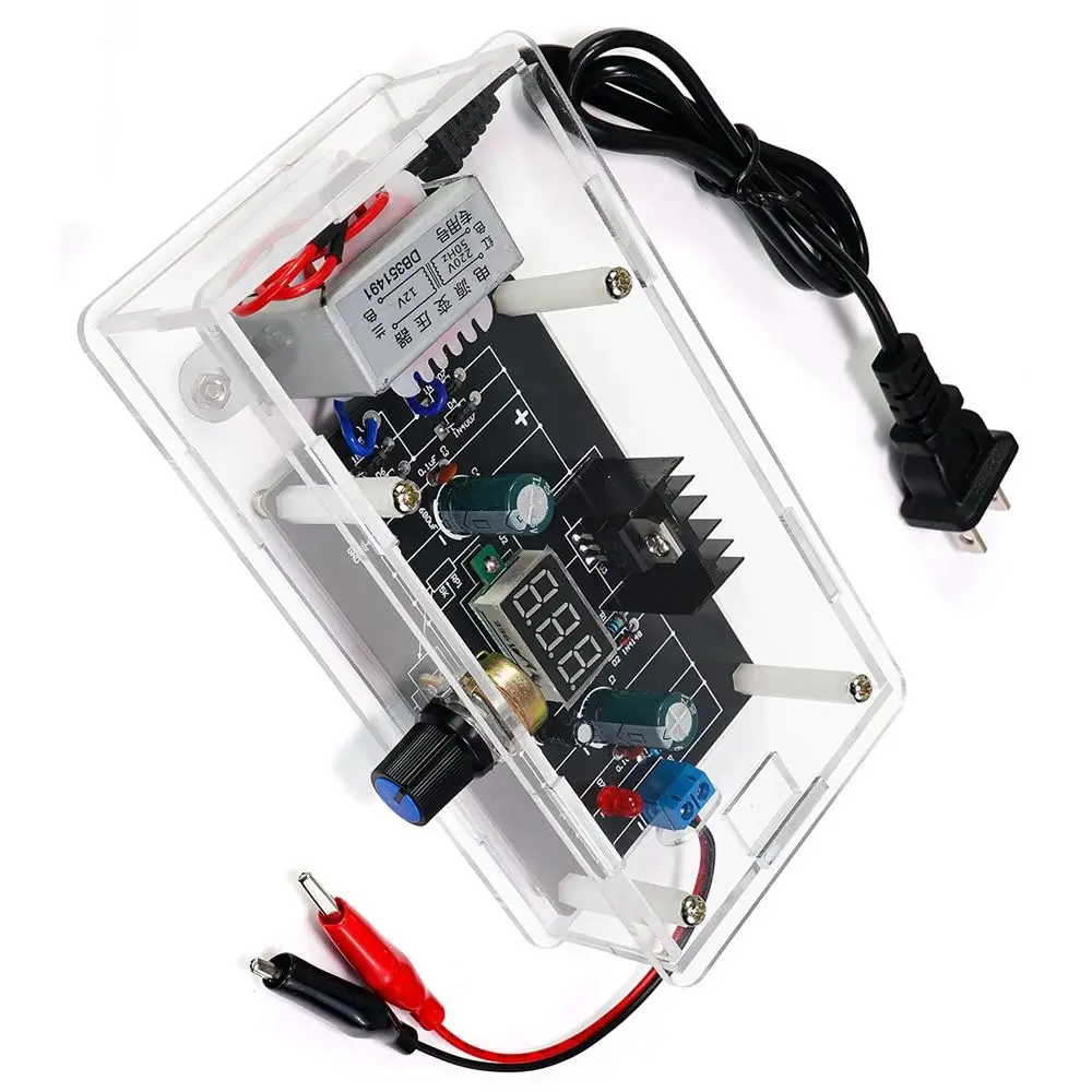 DIY Kit Electronic LM317 Adjustable DC Regulated Voltage 110V 220V DIY Soldering Kit Output Voltages 1.25V-12.5V Digital Display
