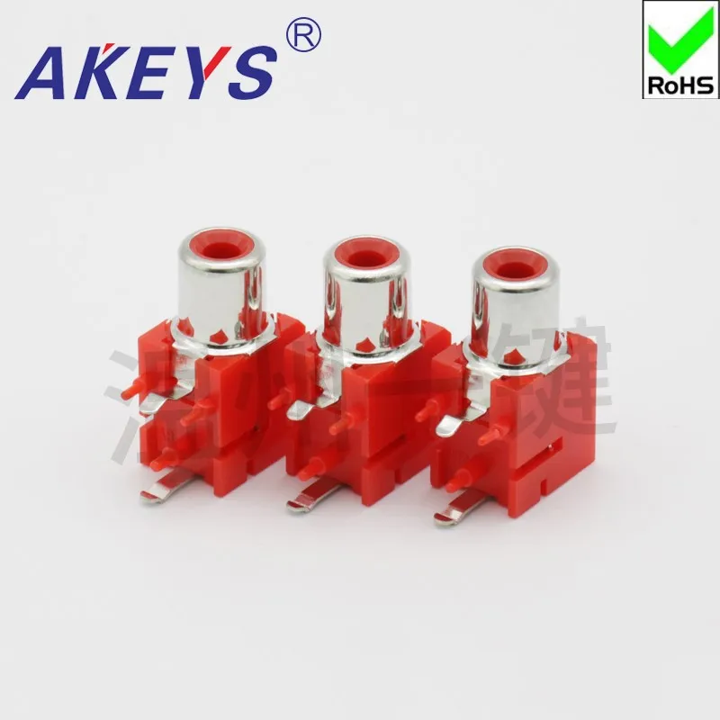 10PCS AV1-8.4-9B Lotus Seat AV Core Socket 2-foot RCA Seat Single Hole PCB Welded Audio and Video Socket