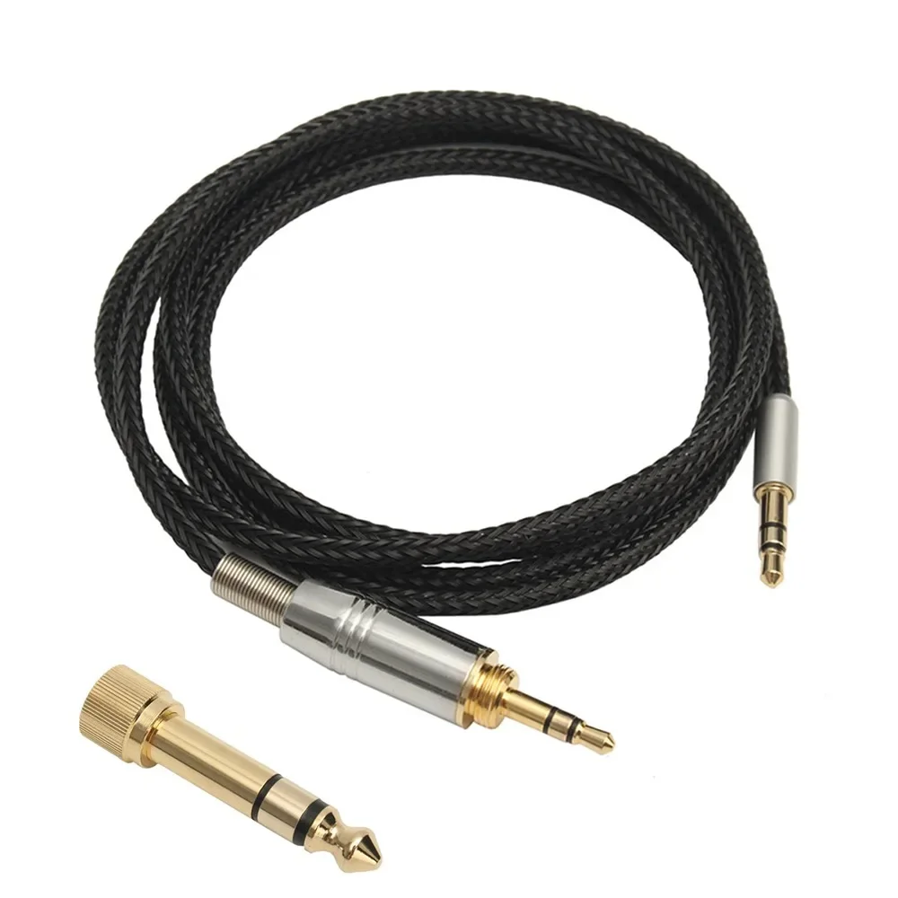 Nylon Gevlochten Ofc 6.35Mm Aux 3.5Mm Vervangende Kabel Verlengsnoer Voor Sony MDR-CD480 MDR-CD580 MDR-CD780 Hoofdtelefoon