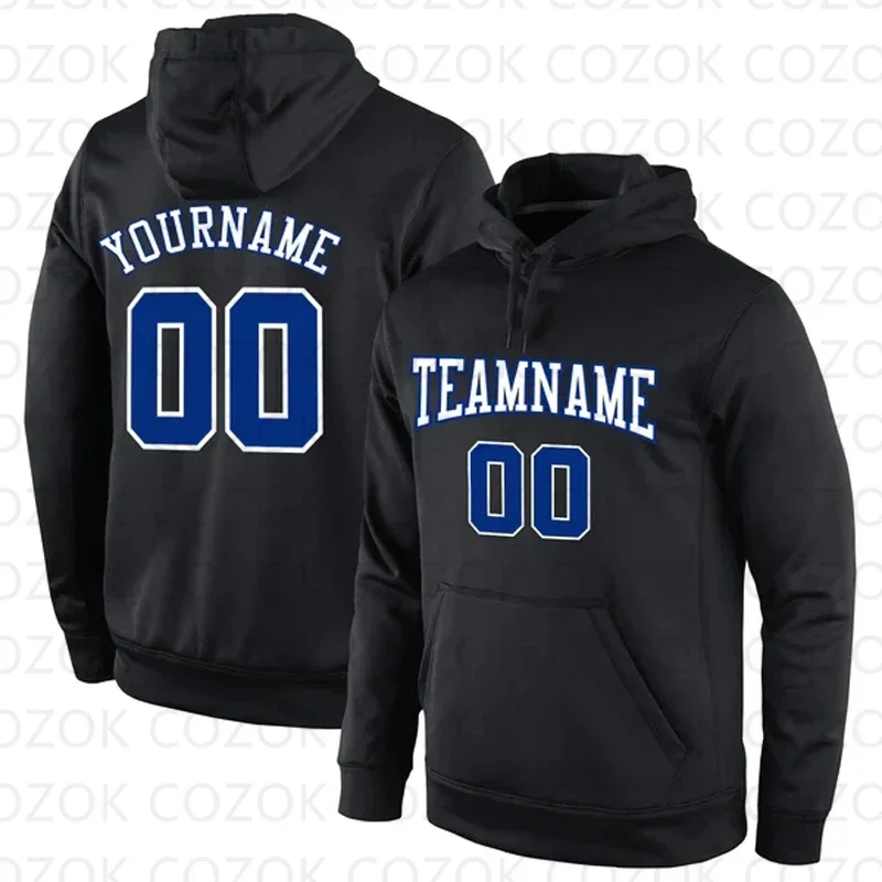 Customized Hoodies Black Royal Blue Color Jersey 3D Printed  Unisex Pullovers Hoodie Casual Sweatshirts