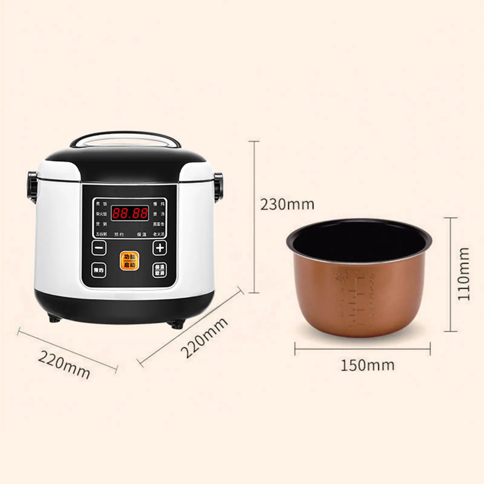 

Electric Rice Cooker, Rice Cooker for Car, Mini Porridge, Automatic,