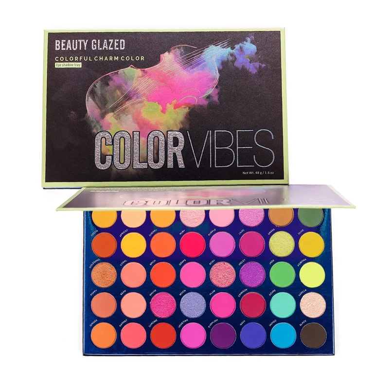 BEAUTY GLAZED Color Vibes 40 Color Eyeshadow Palette Pearl Makeup Eye shadow Palette Cosmetics