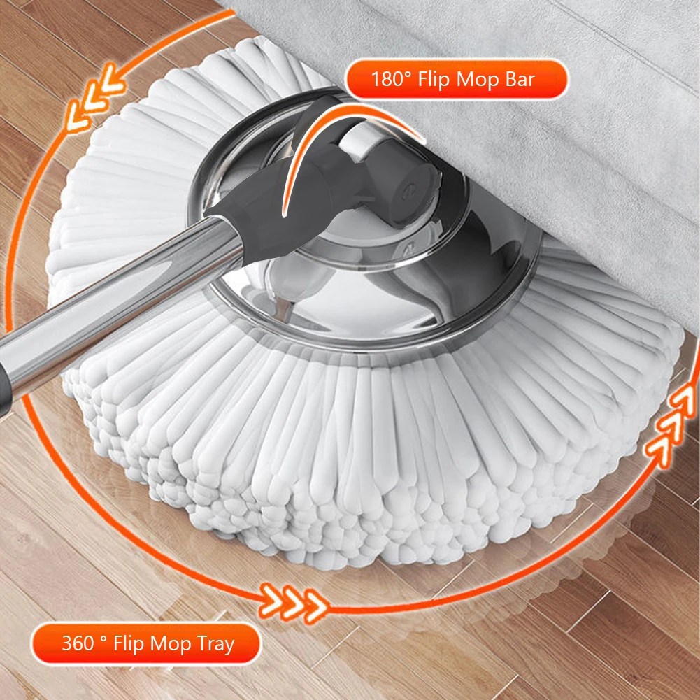 

360 Spinning Floor Cleaning System with 6 Extra Refills Heads Household Cleaning Automatic Spin Mop for Household Floor Cleaning