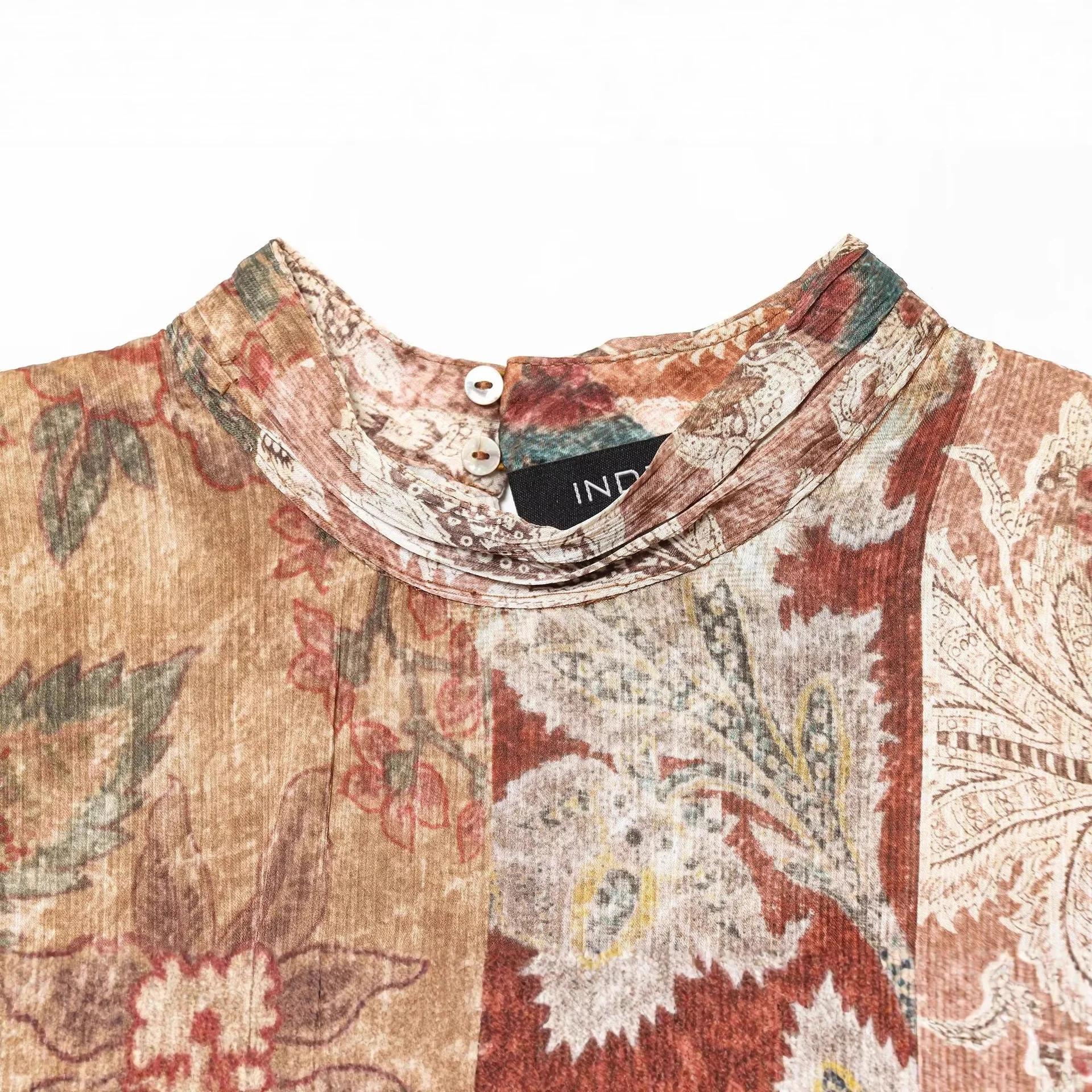 2025 verão novo bloco de cores impressão em camadas decoração sem mangas mini vestido feminino design artístico retro