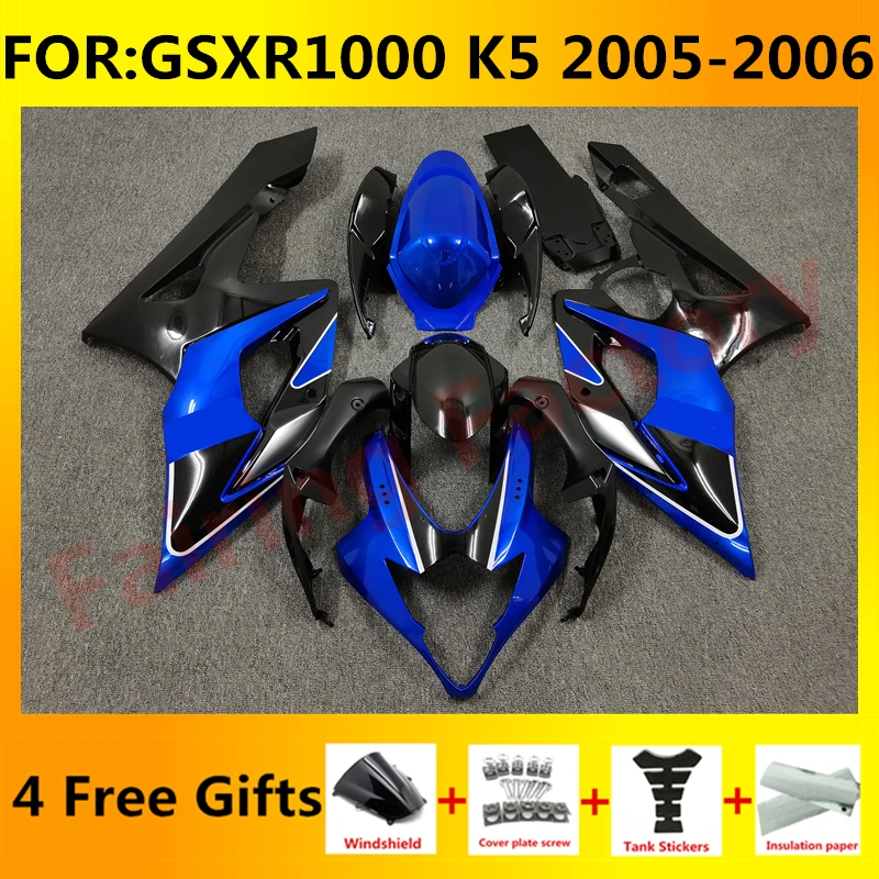 

Новый комплект обтекателей для мотоцикла ABS подходит для GSXR1000 GSXR 1000 05 06 GSX-R1000 K5 2005 2006 полный комплект обтекателей синий черный