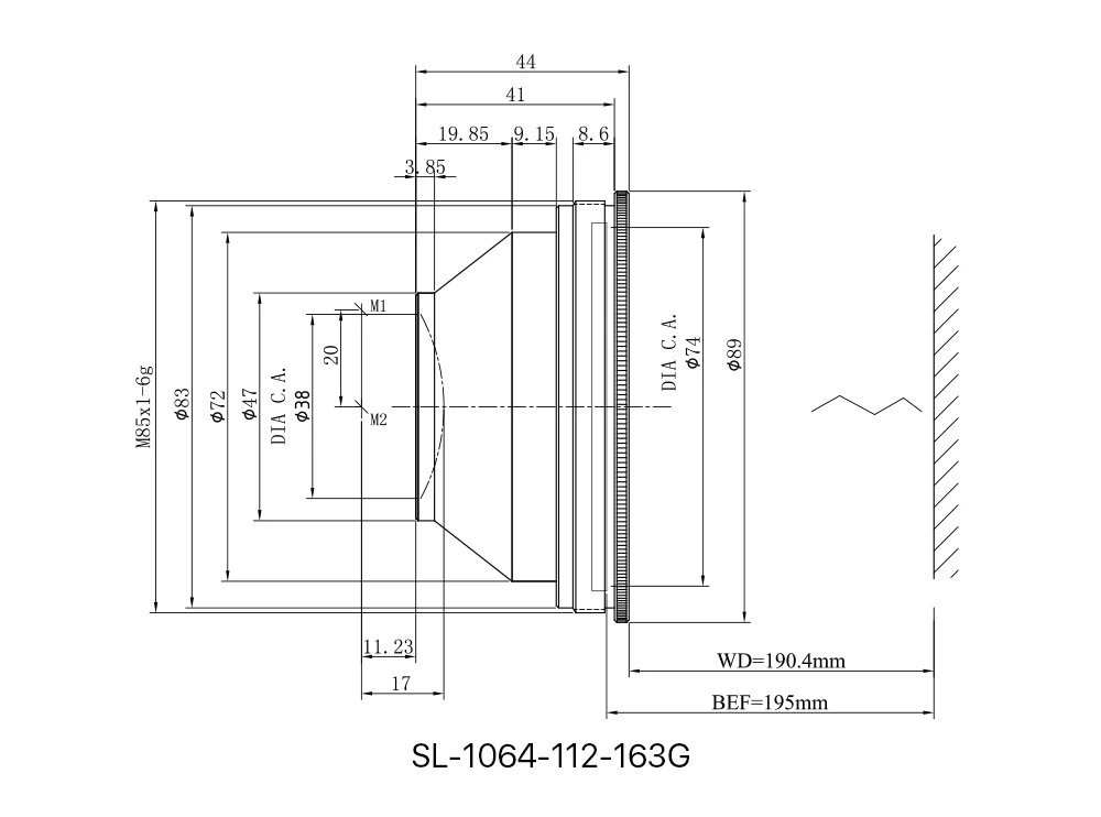 Opex f-theta Linse 300 nm m85 Gewindes can feld 70*70-300*420 Brennweite-mm nm yag Glasfaser-Laser markierung steil – Detail 8