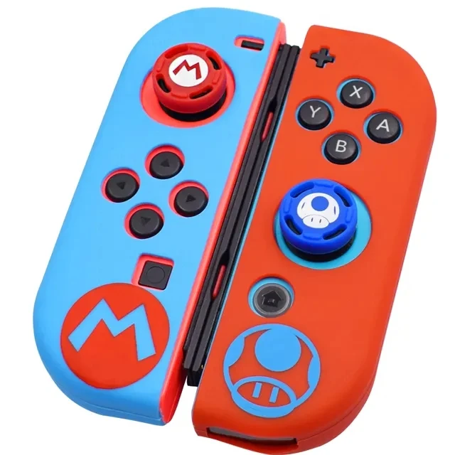حافظة واقية مضادة للانزلاق لجهاز تحكم ألعاب نينتندو سويتش مع مقابض Thumbstick 4 في 1