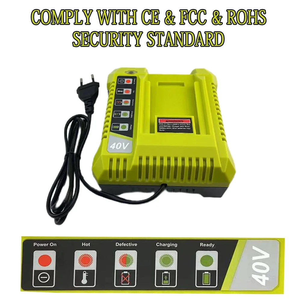 OP401 Lithium-Ion Battery Charger for Ryobi 40V Li-ion Battery OP4050A OP4015 OP4026 OP4030 OP4040 OP4050 OP400A OP403A ZROP401