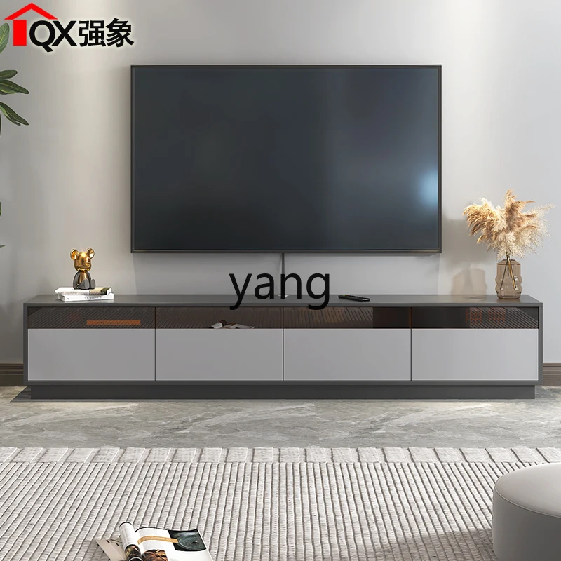 

LHH light luxury rock panel TV cabinet, simple modern floor-to-ceiling storage cabinet with drawers