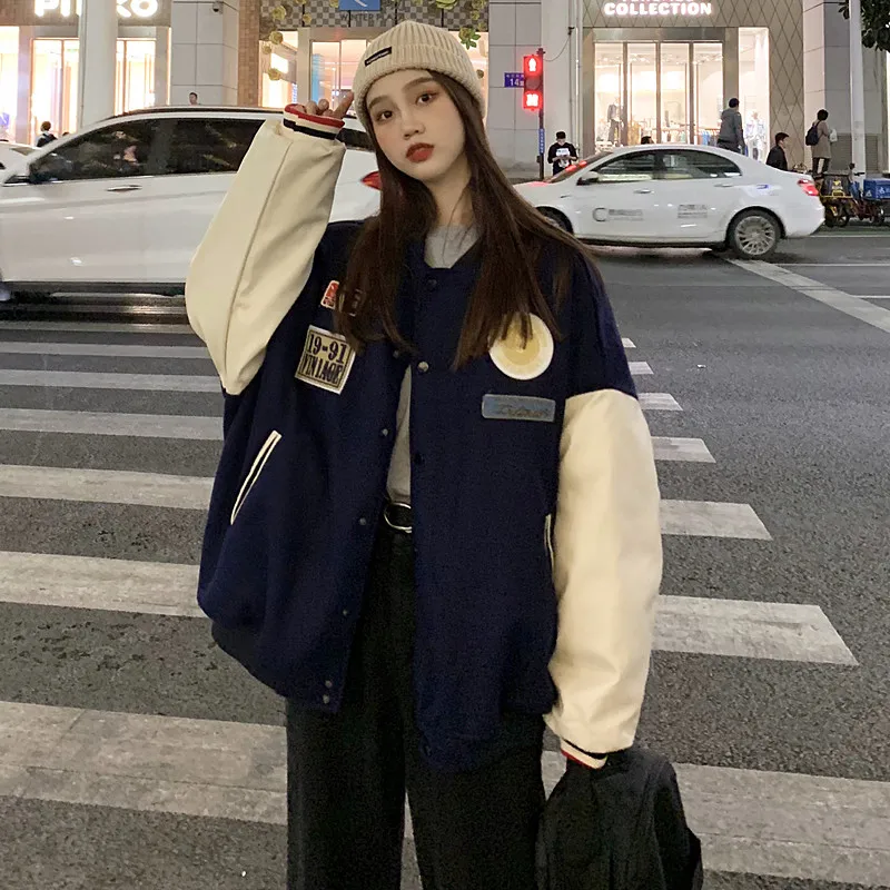 

Новая модель женской зимней хлопковой куртки больших размеров в корейском стиле: теплая, утепленная, с бейсбольным дизайном, стильная верхняя одежда