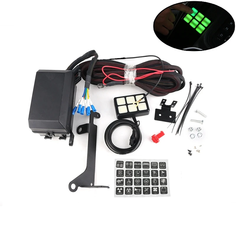 6 Gang Switch Panel Relay System Circuit Control Box For Jeep Wrangler Boat Car