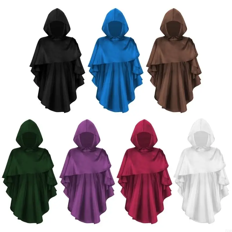 

72XE Средневековый шарф с капюшоном постапокалиптическая шаль шарф шаманский капюшон костюм на Хэллоуин
