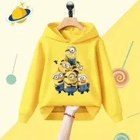 Despicable Me Cartoon Kids Hoodie Minions Cartoon Print Autumn/Winter Long Sleeve Sweatshirt Boys Girls Kawaii Casual Top