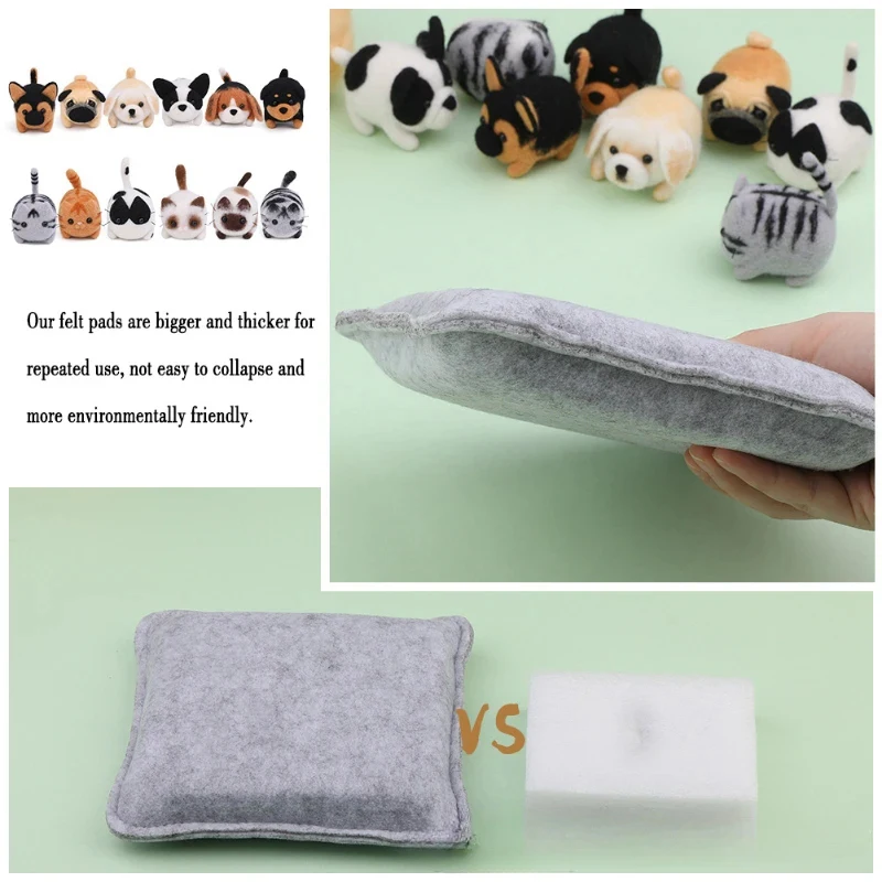 Non-Finished Dog Cat Handmade Wool Felting Material Package Doll Toy DIY Child Gift Needle Felting Tool Kit