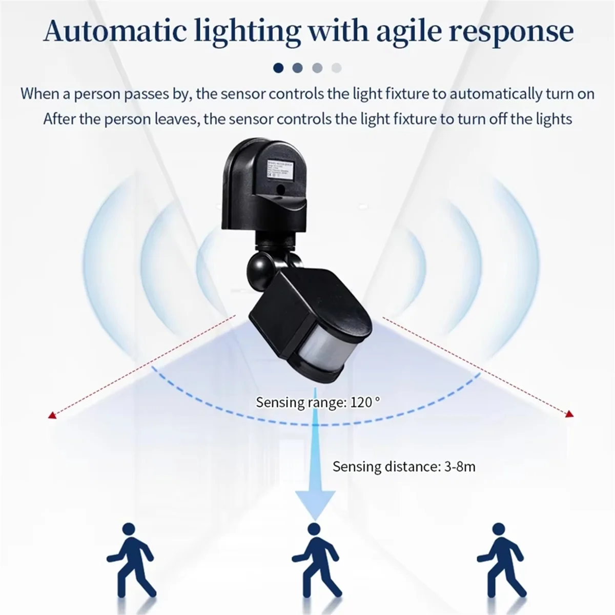 M09K Wall-Mounted DC12V PIR Movement Motion Detector 12V Infrared Sensor Automatic Detection Outdoor Smart Light Control Switch