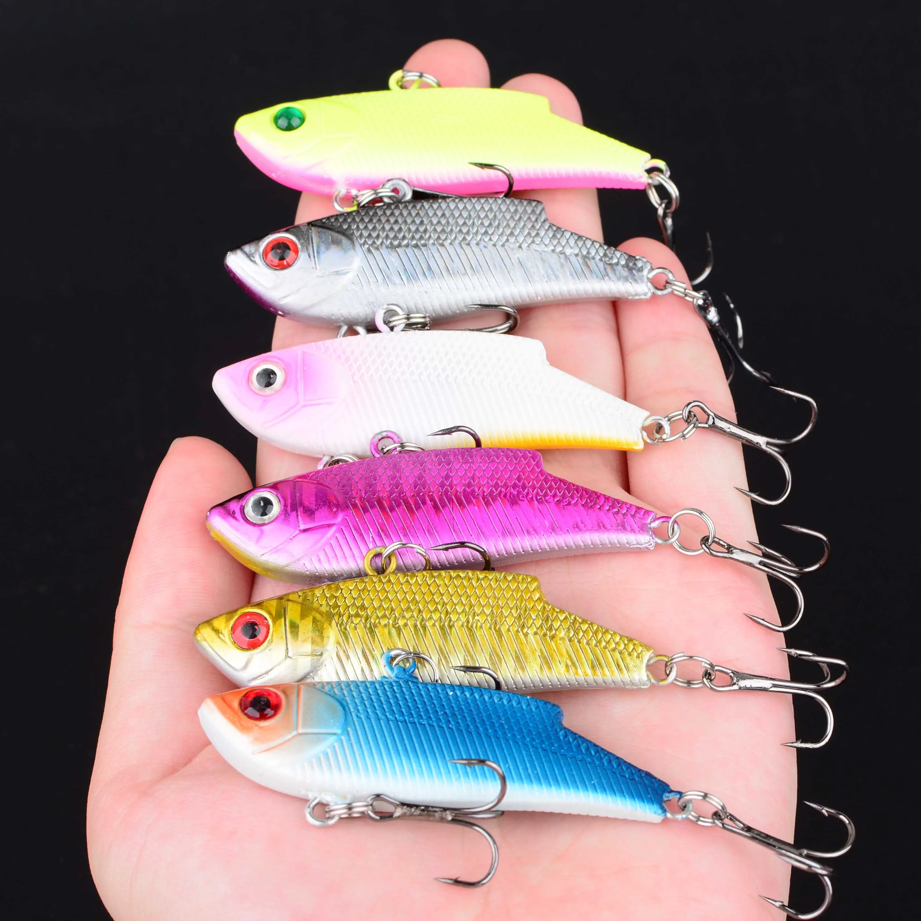 6 قطعة VIB الصيد إغراء السباحة أسماك المتذبذب الطعم الثابت الاصطناعي cranbait الشتاء البحر الصيد باس الغوص الطعم