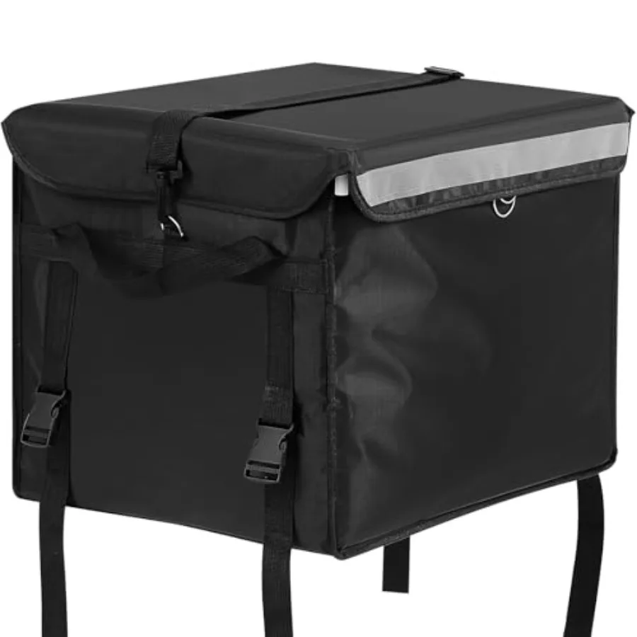 

sulated Food Delivery Bag for Bike with Rear Rack Pizza Delivery Bo with Shoulder Belt and ternal Accessories Waterproof, Inter