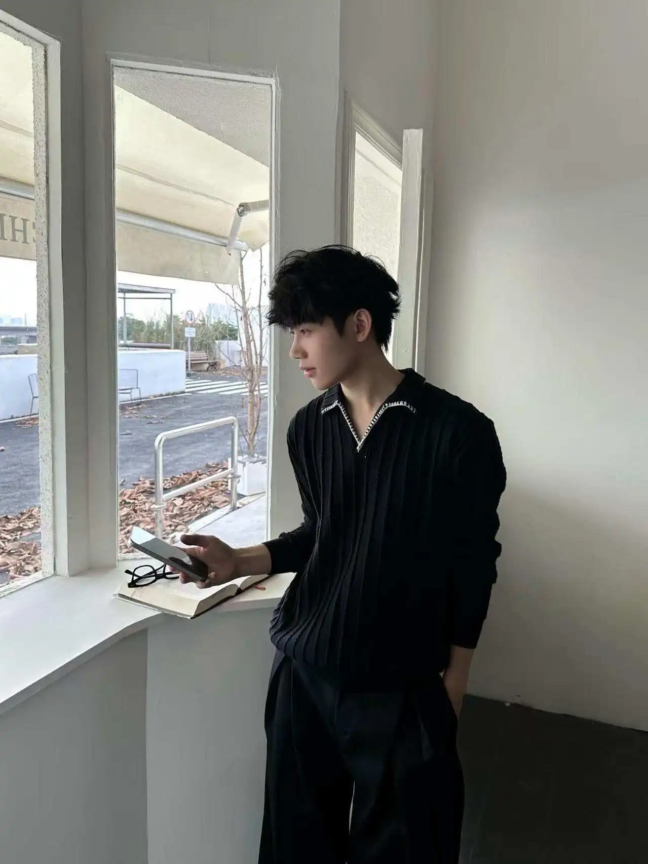 

Korean Sle V-Ne Mixed Fiber Knitwear Slim Fit Men's Women's Casual Autumn Winter Base Layer Knitted irt INS Top