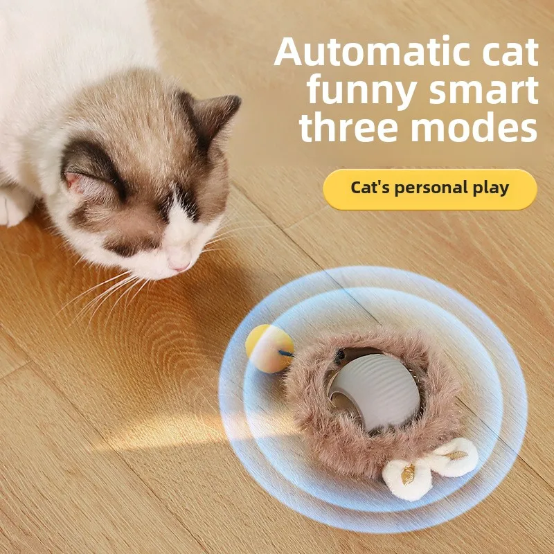 Katze Interaktive Ball Spielzeug Automatische Roll Gefälschte Schwanz Ball Wiederaufladbare Smart Pet Elektrische Spielzeug Spielzeug für Katzen Zubehör Liefert