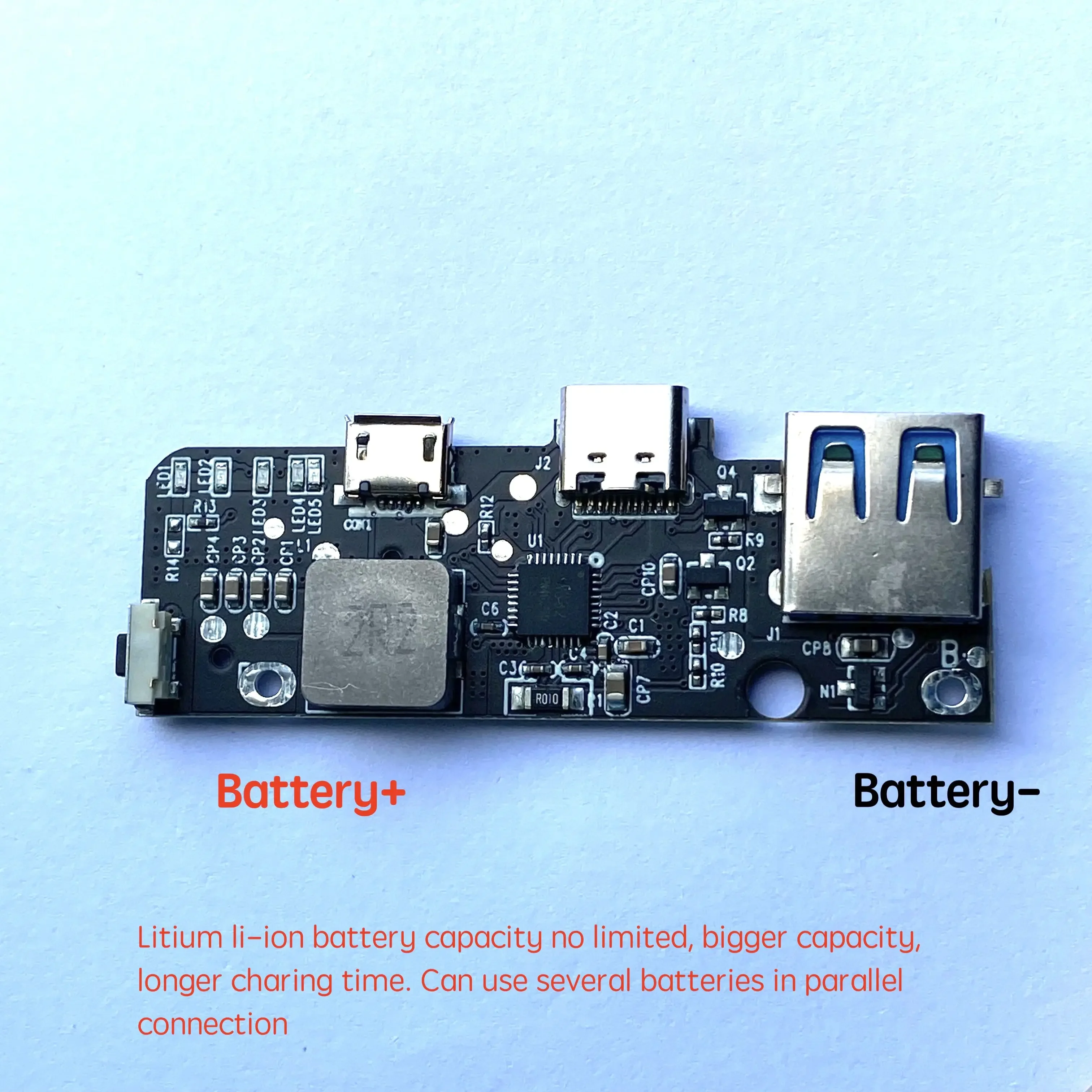 DC 5V 9V 12V Mini USB Type-c QC3.0 Quick Charging Board Fast Charger Module for 1S 3.7V 18650 Lithium ion Battery DIY Power Bank