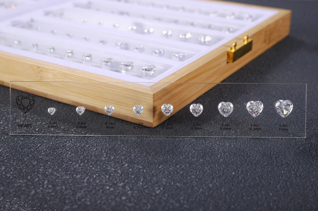 Strumenti per carati da taglio con diamante di alta qualità Anello Mainstone Dimensioni Comparazione Pietra preziosa 5A CZ Master Set Campione per gioielli personalizzati