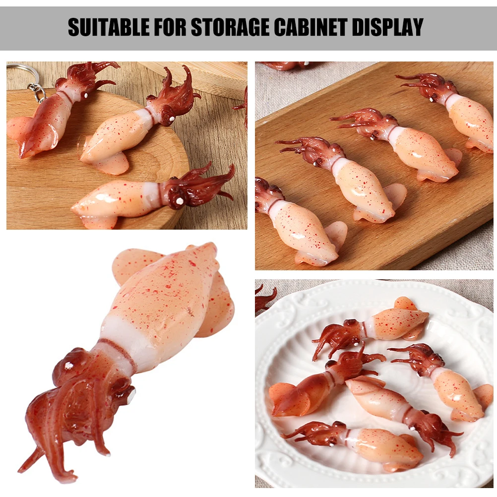 

5PCS Simulation Squid Food Prop Figure Artificial Meat Display Model Decor Lifelike Pretend Toy Sea Animal Teaching Aid